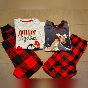 2 Sets of Kids Christmas Pajamas - Size L (10-12)